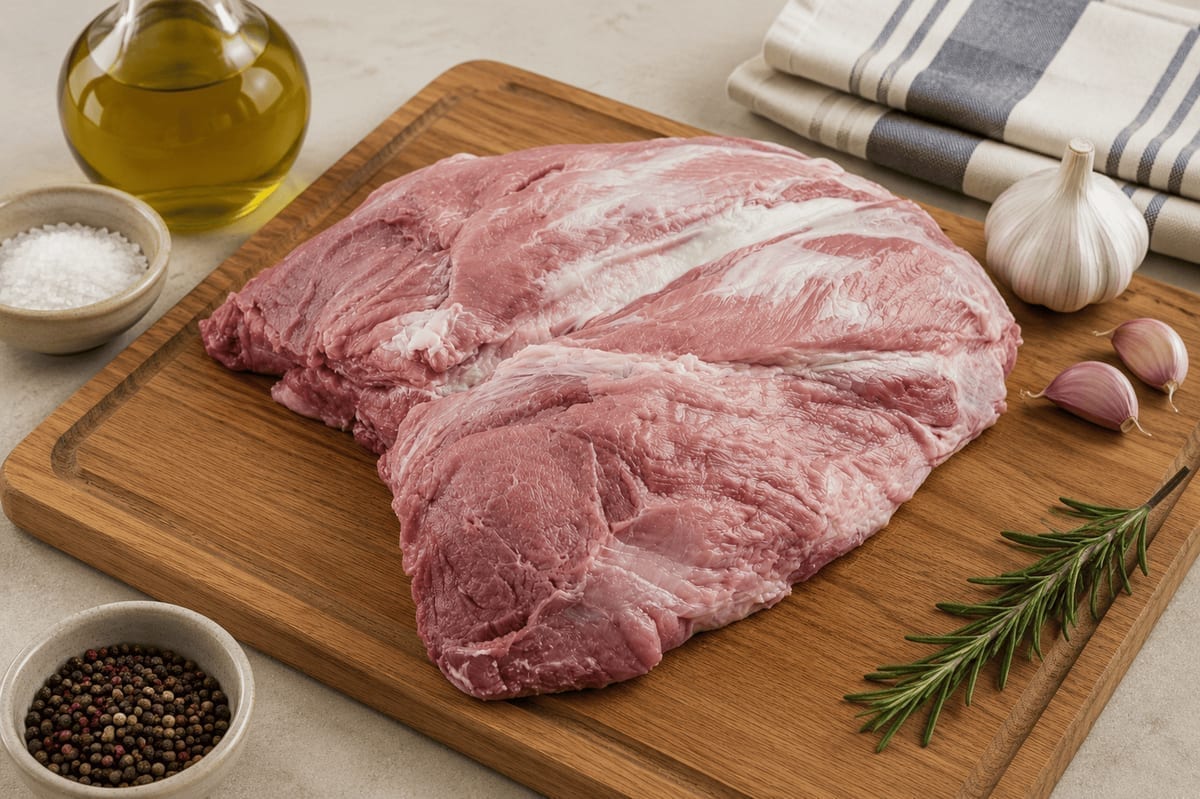 Bondiola sin piel sin hueso — Crudo en cocina